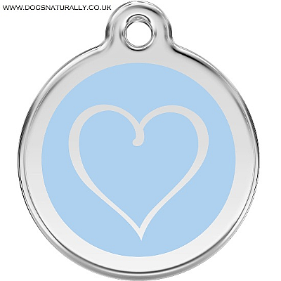 Light Blue Pretty Heart Dog ID Tags (3x sizes)